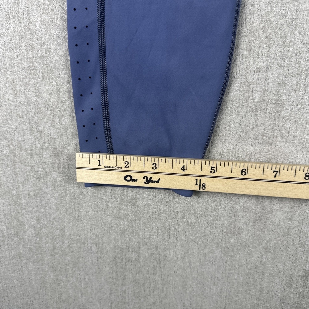 Athleta‎ Leggings Women Size M Blue Contender Lazor Cut Zipper pockets - Picture 8 of 15